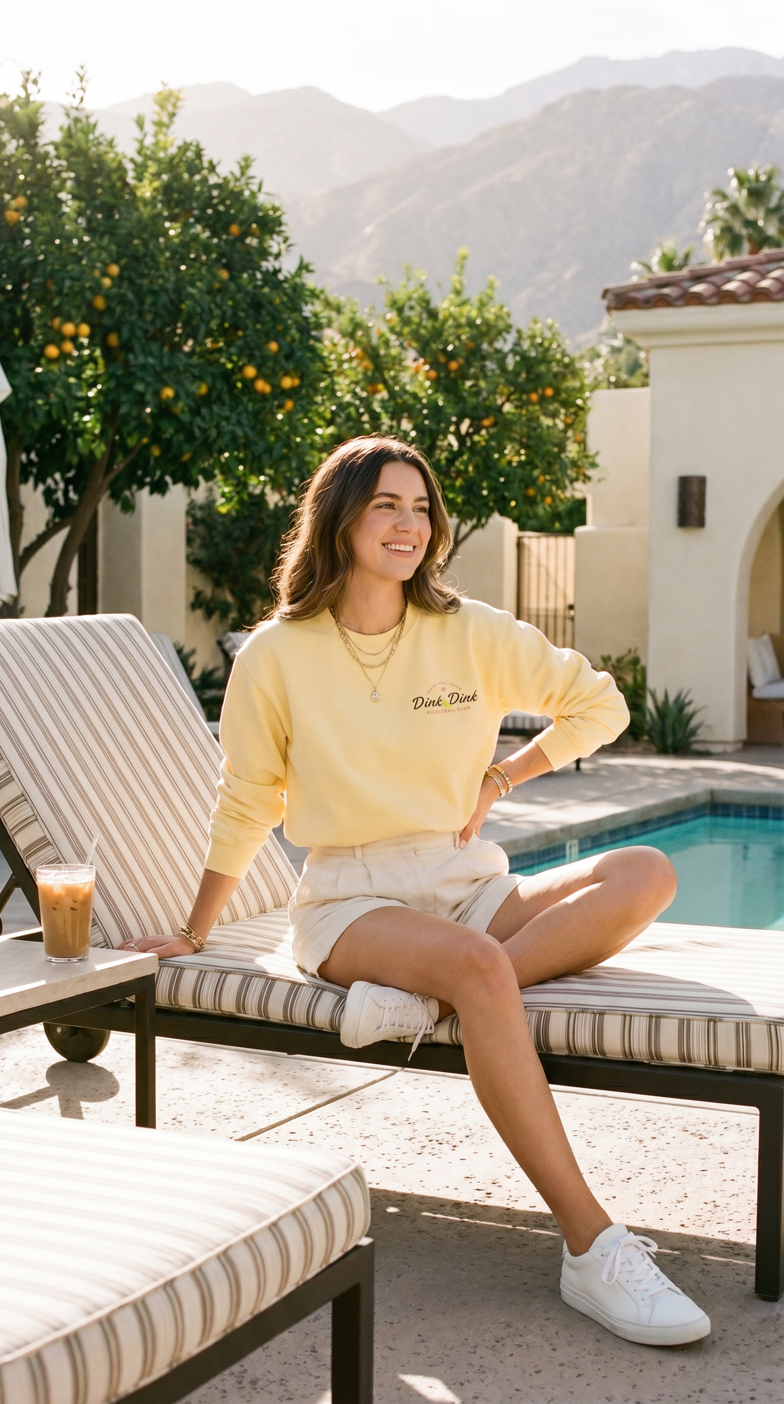 Coastal Courts Vintage Pickleball Sweatshirt — Dink Dink Social Club Scenic Back Print