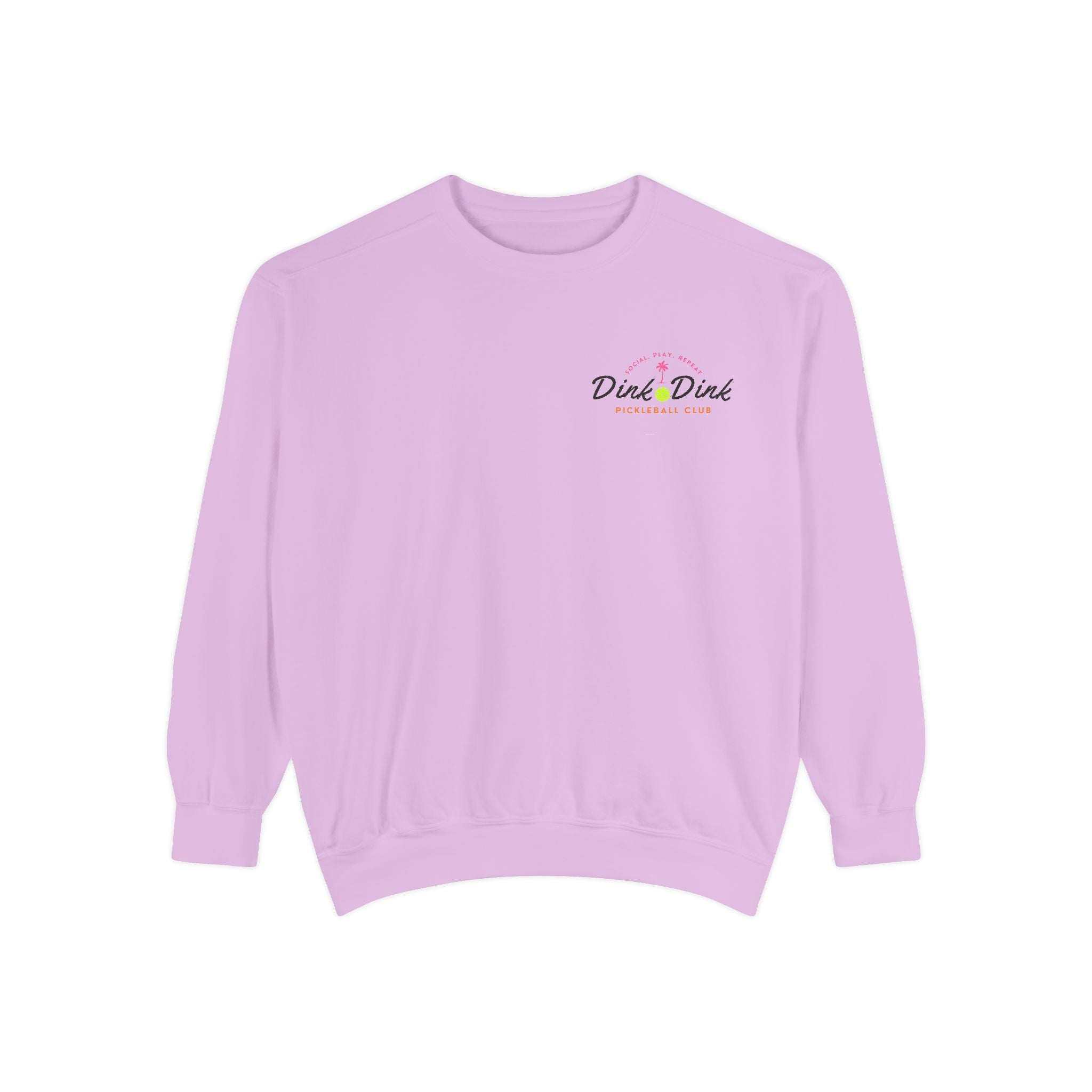 Coastal Courts Vintage Pickleball Sweatshirt — Dink Dink Social Club Scenic Back Print