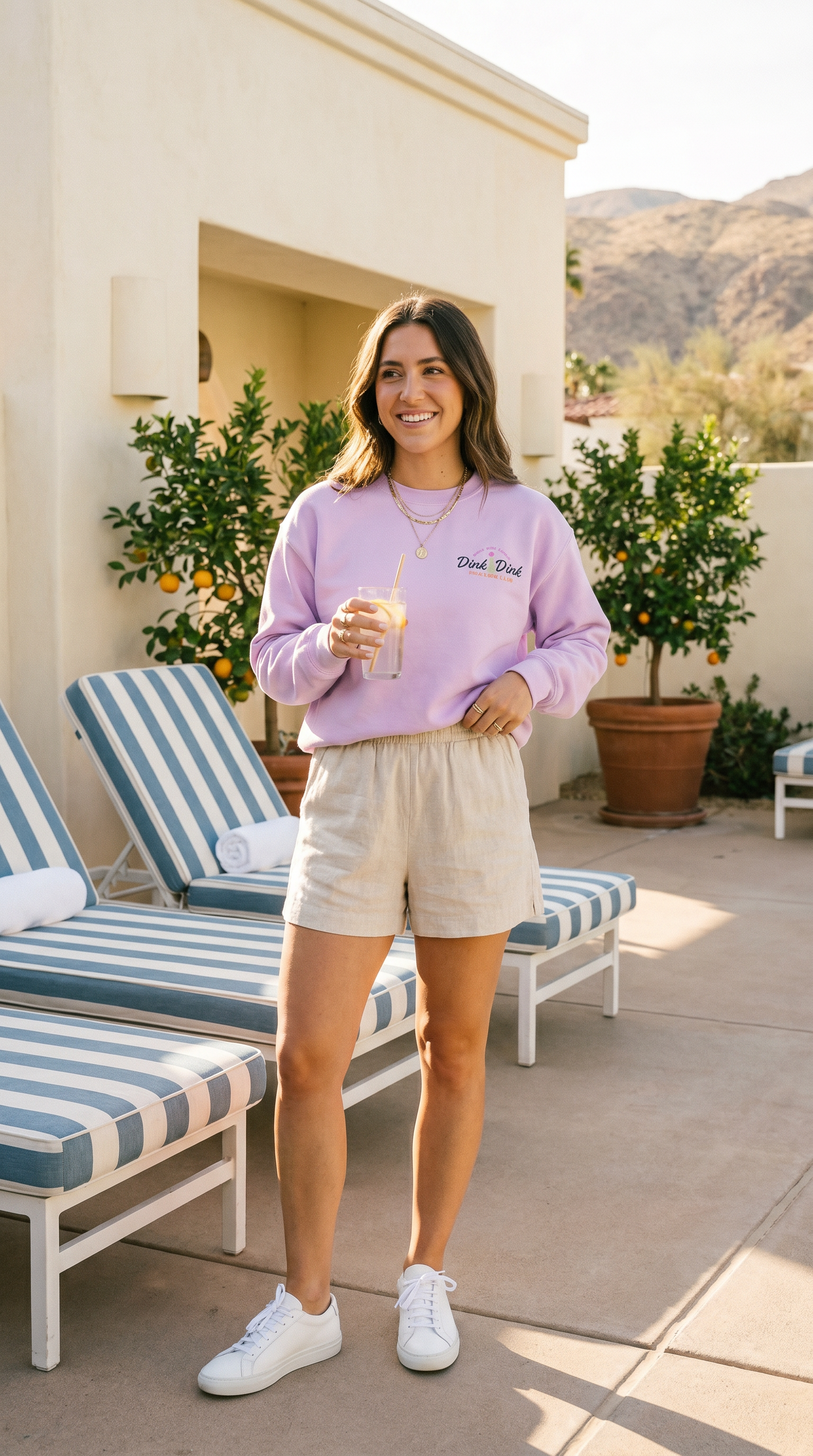 Coastal Courts Vintage Pickleball Sweatshirt — Dink Dink Social Club Scenic Back Print