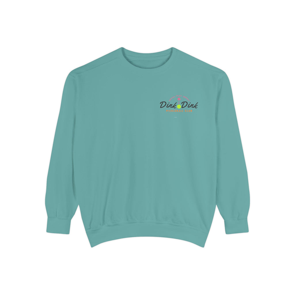 Coastal Courts Vintage Pickleball Sweatshirt — Dink Dink Social Club Scenic Back Print
