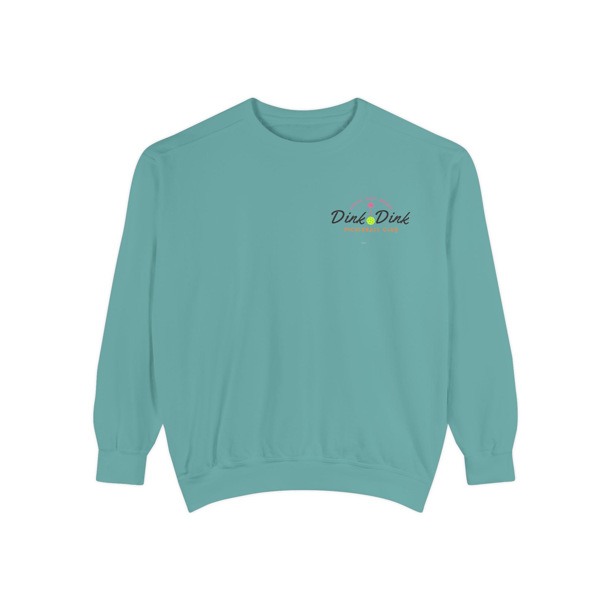 Coastal Courts Vintage Pickleball Sweatshirt — Dink Dink Social Club Scenic Back Print