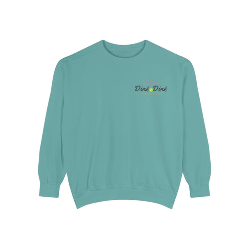 Coastal Courts Vintage Pickleball Sweatshirt — Dink Dink Social Club Scenic Back Print