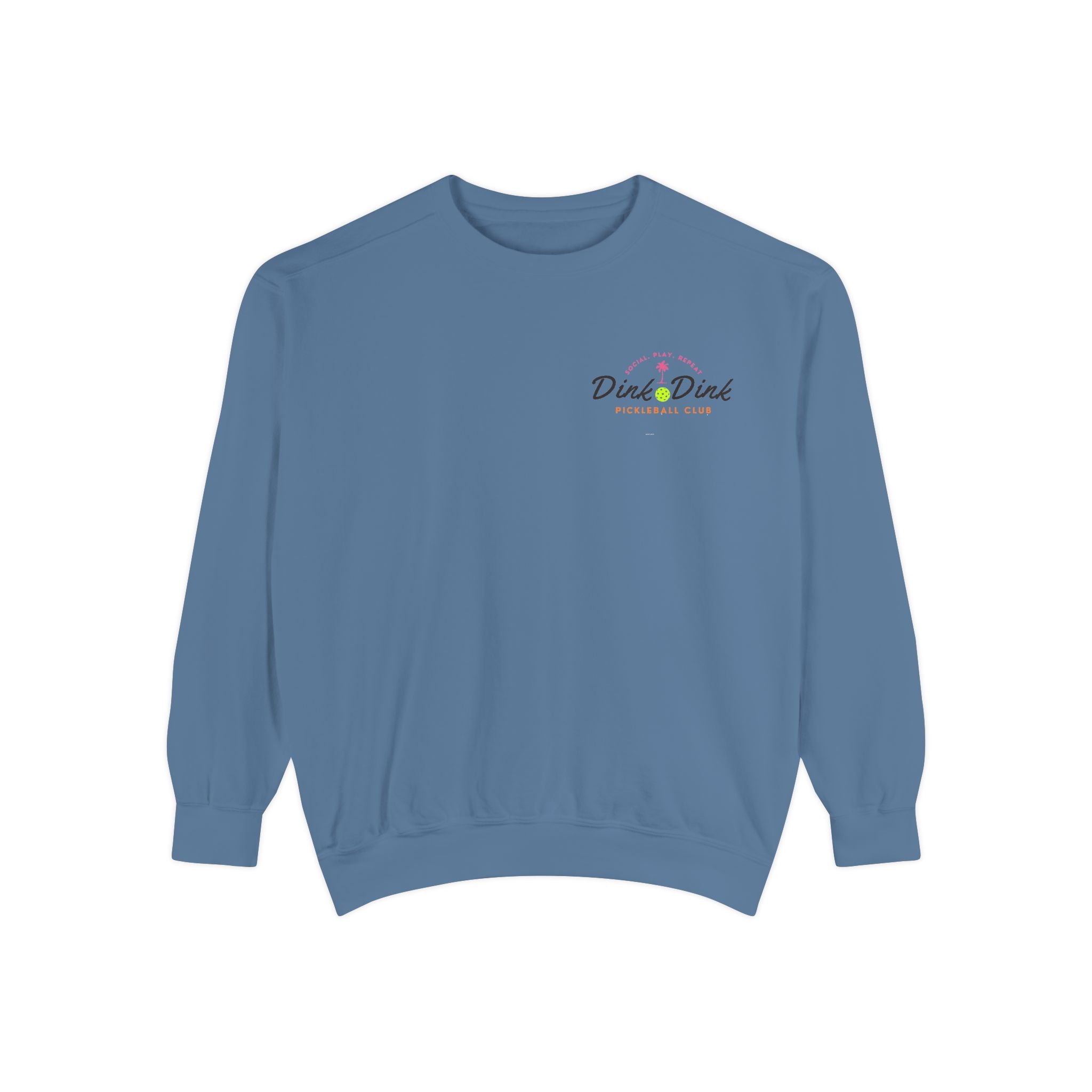 Coastal Courts Vintage Pickleball Sweatshirt — Dink Dink Social Club Scenic Back Print