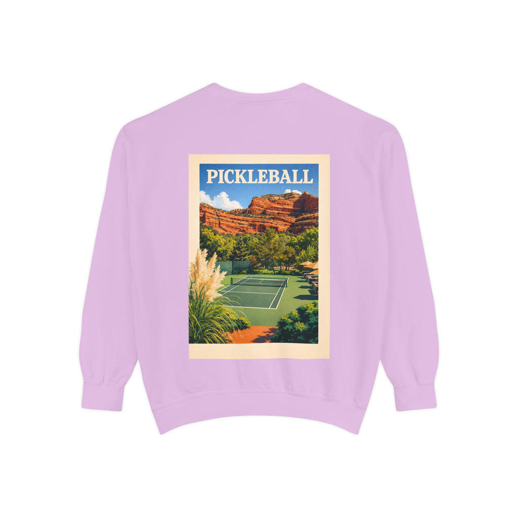 Sedona Courts Vintage Pickleball Sweatshirt — Dink Dink Social Club Scenic Back Print