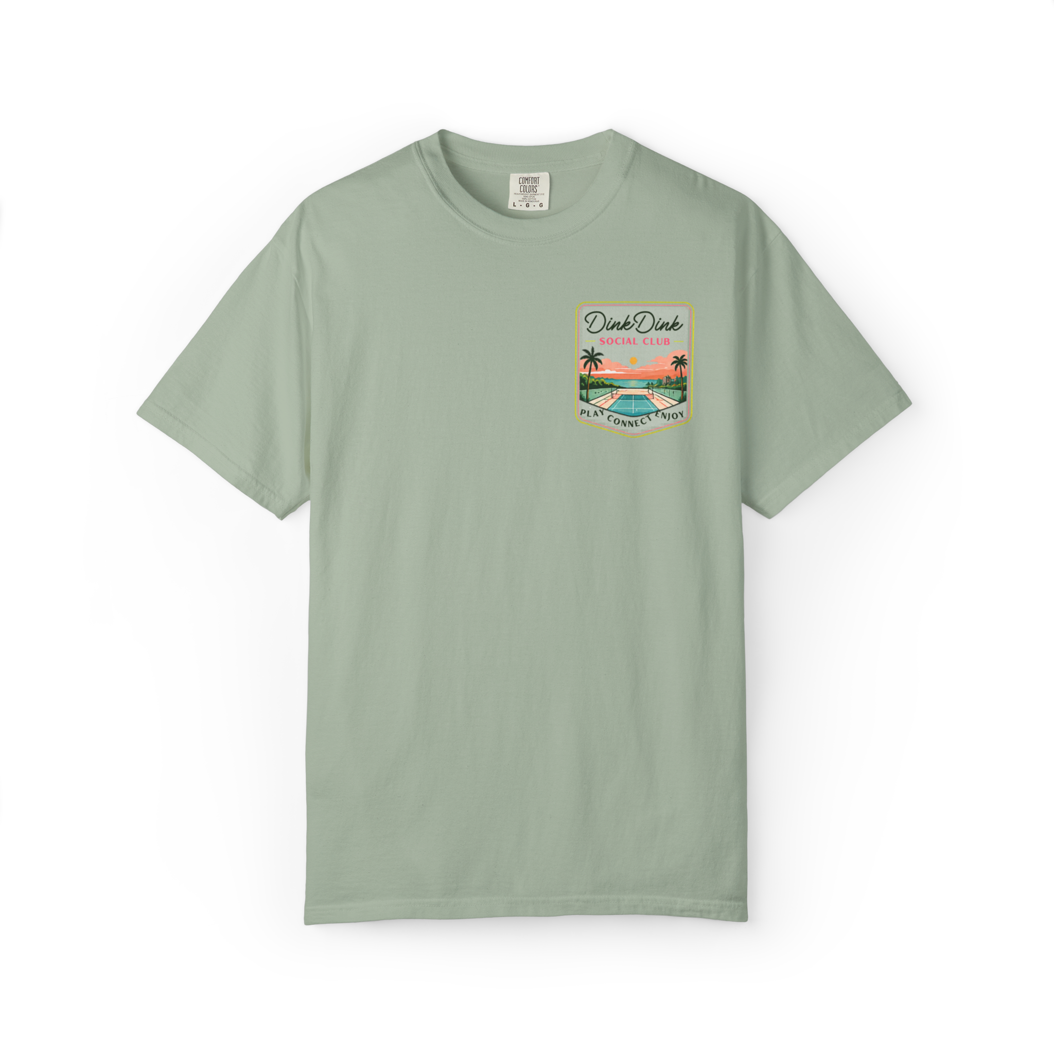 Coastal Pickleball Retro Poster Tee — Resort Style T-Shirt