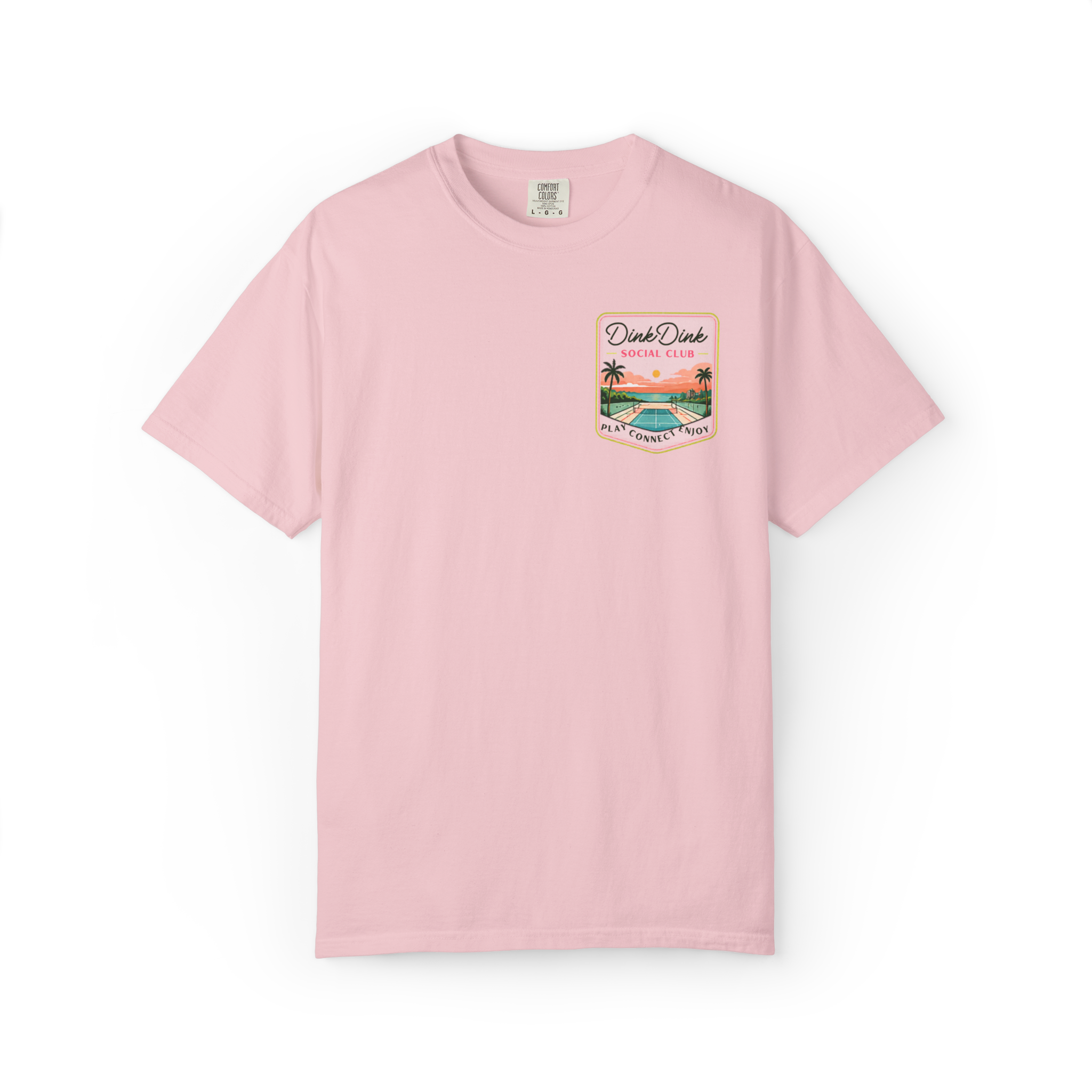 Coastal Pickleball Retro Poster Tee — Resort Style T-Shirt