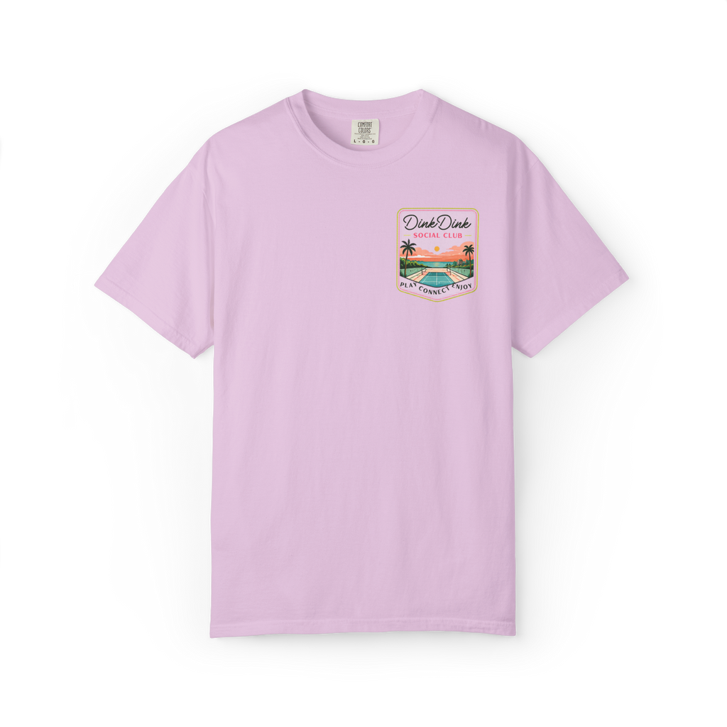 Coastal Pickleball Retro Poster Tee — Resort Style T-Shirt